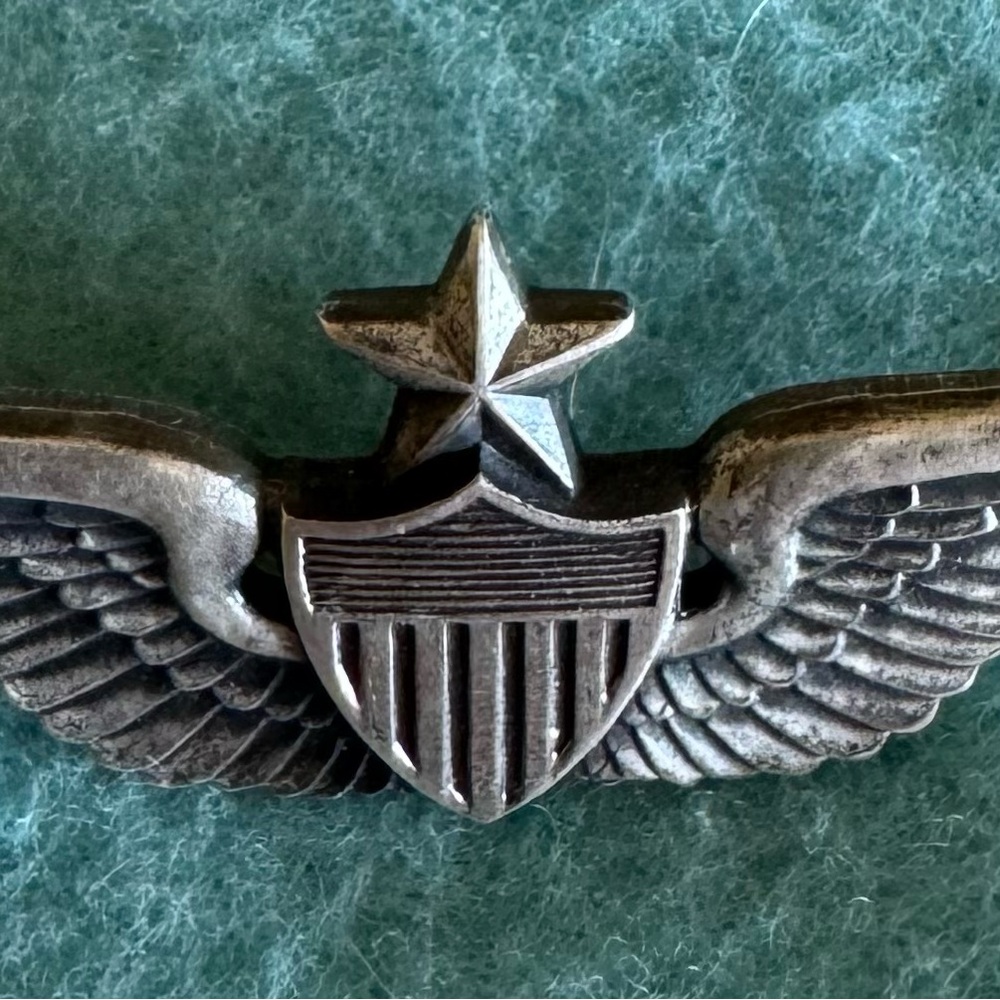 World War II Sterling Silver Winged Pilot Star Badge